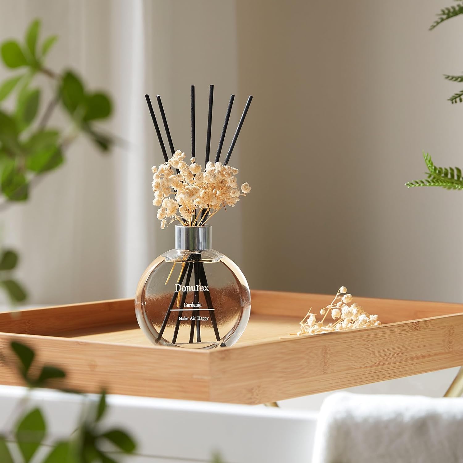 Flower Reed Diffuser Set 5.07oz Gardenia Scent Diffuser with Sticks Home Fragrance Reed Diffuser for Bathroom Shelf Decor - Image 5