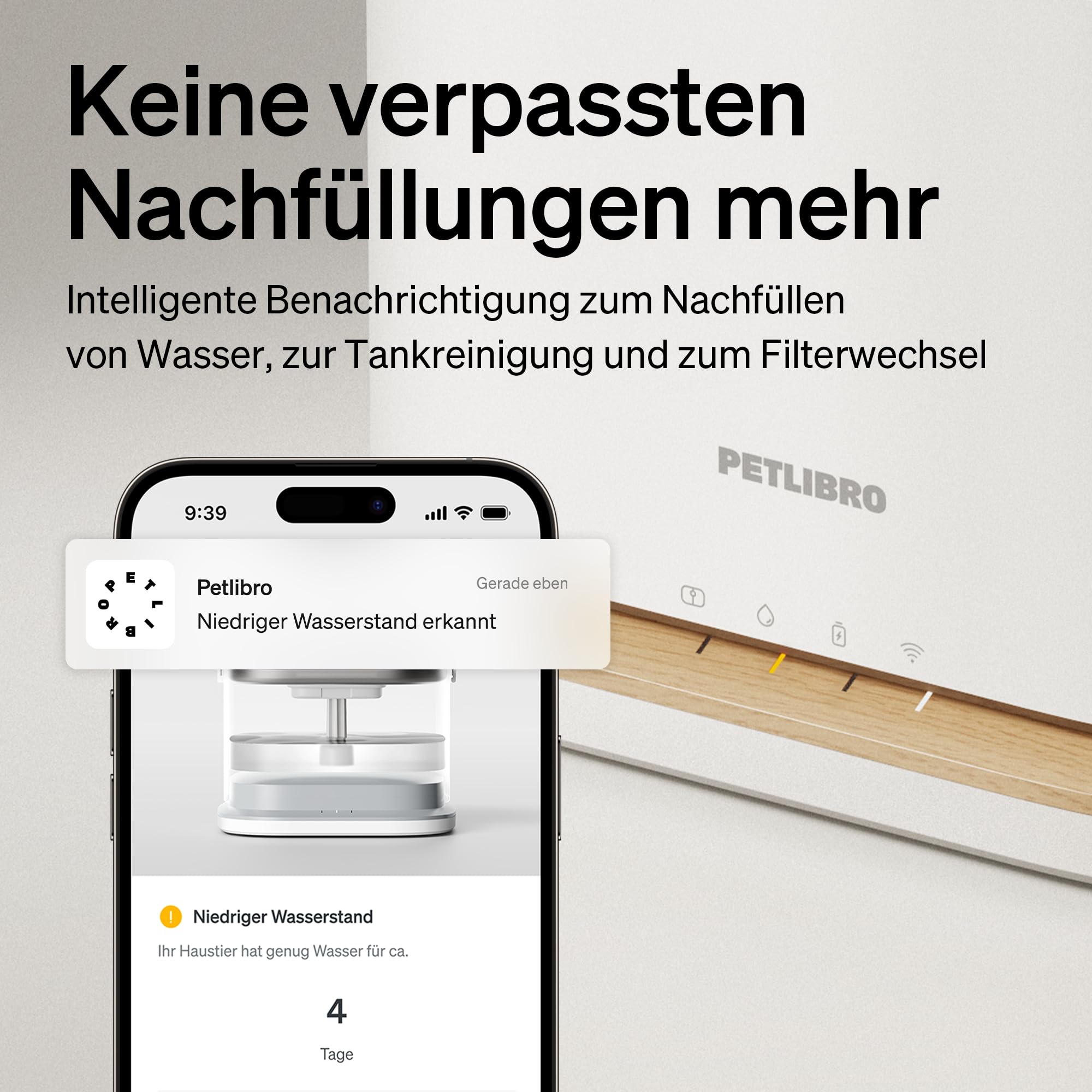 PETLIBRO Upgrade Katzenbrunnen - Kabelloser Trinkbrunnen für Katze mit App-Überwachung, 3L/101oz Dockstream 2, Edelstahlablage, 5GHz WiFi, ideal für Haustiere