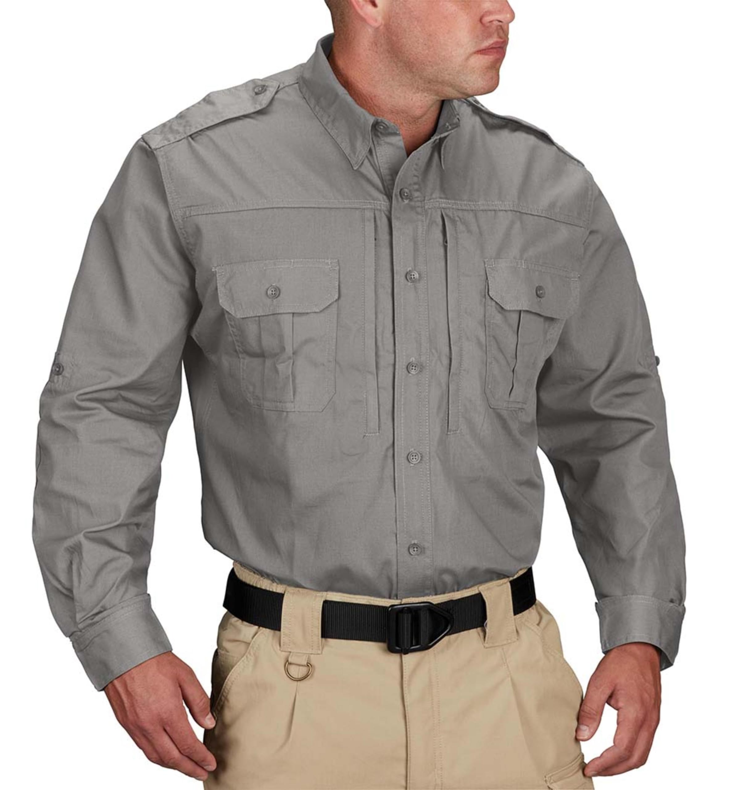 Propper Men's Long Sleeve Tactical Shirt, Grey, XX-Large Regular