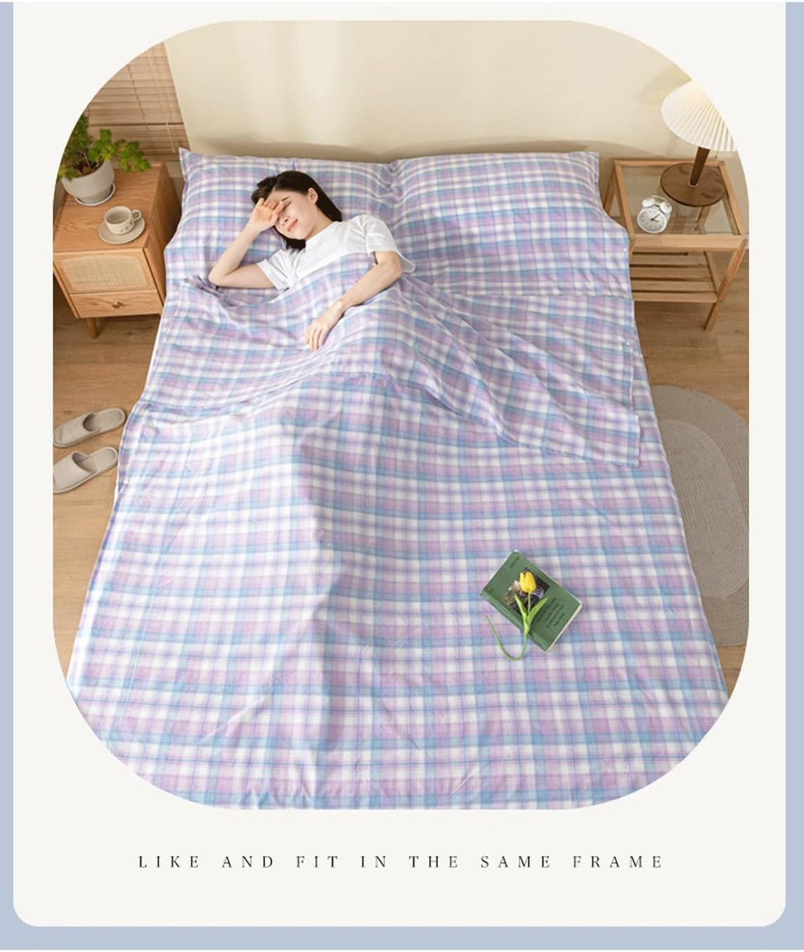 RUZGAR Sleeping Bag Liner Single Double Premium Cotton Camping Sheet Sleeping Bag Sack Travel Sack Lightweight Compact Travel Sheets for Hotel Backpacking(Pink,200x210cm-78x82)