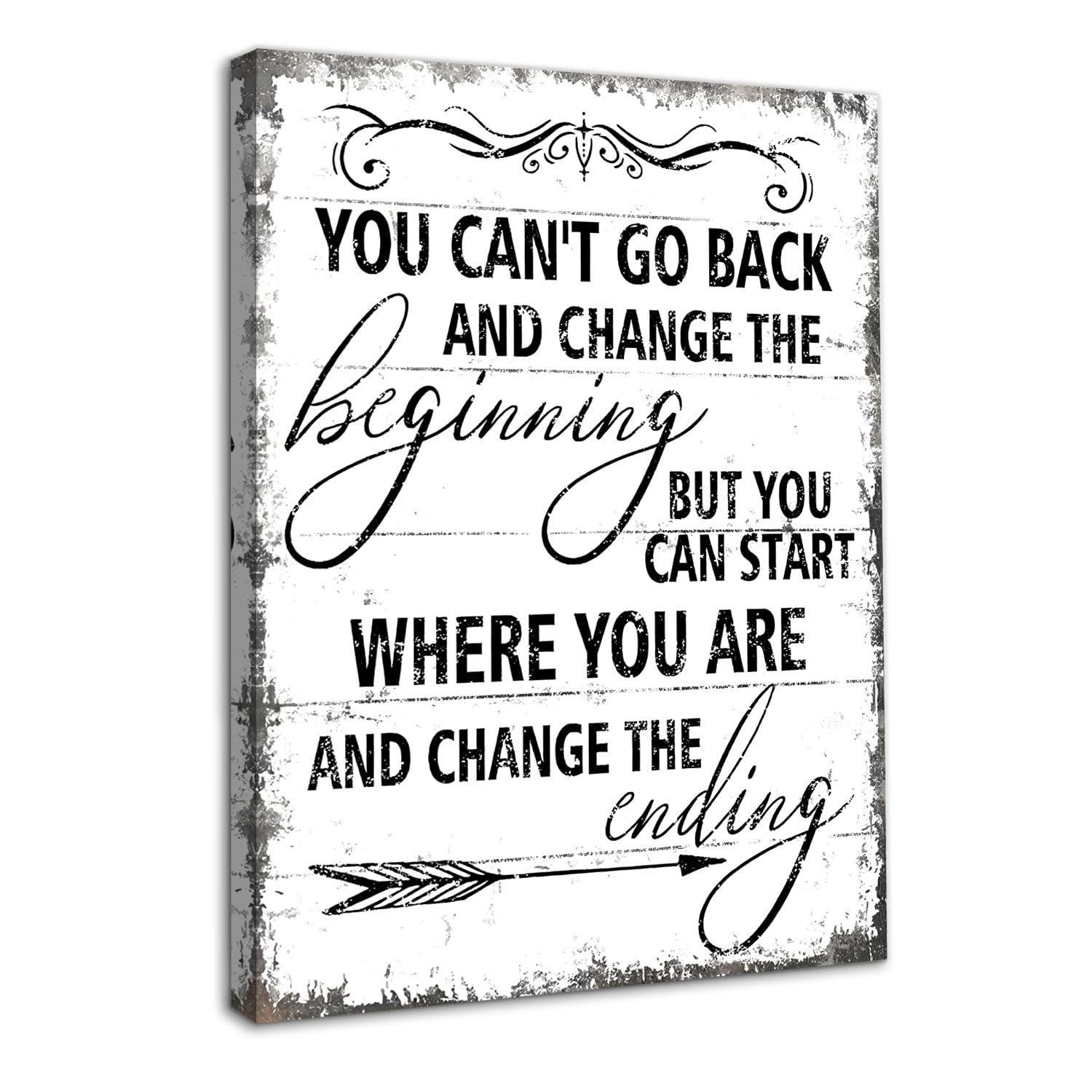Dazzlewall Framed Black and White Motivational Wall Art Picture, Vintage Inspirational Quotes Poster for Office Bedroom Decor 12×16 in