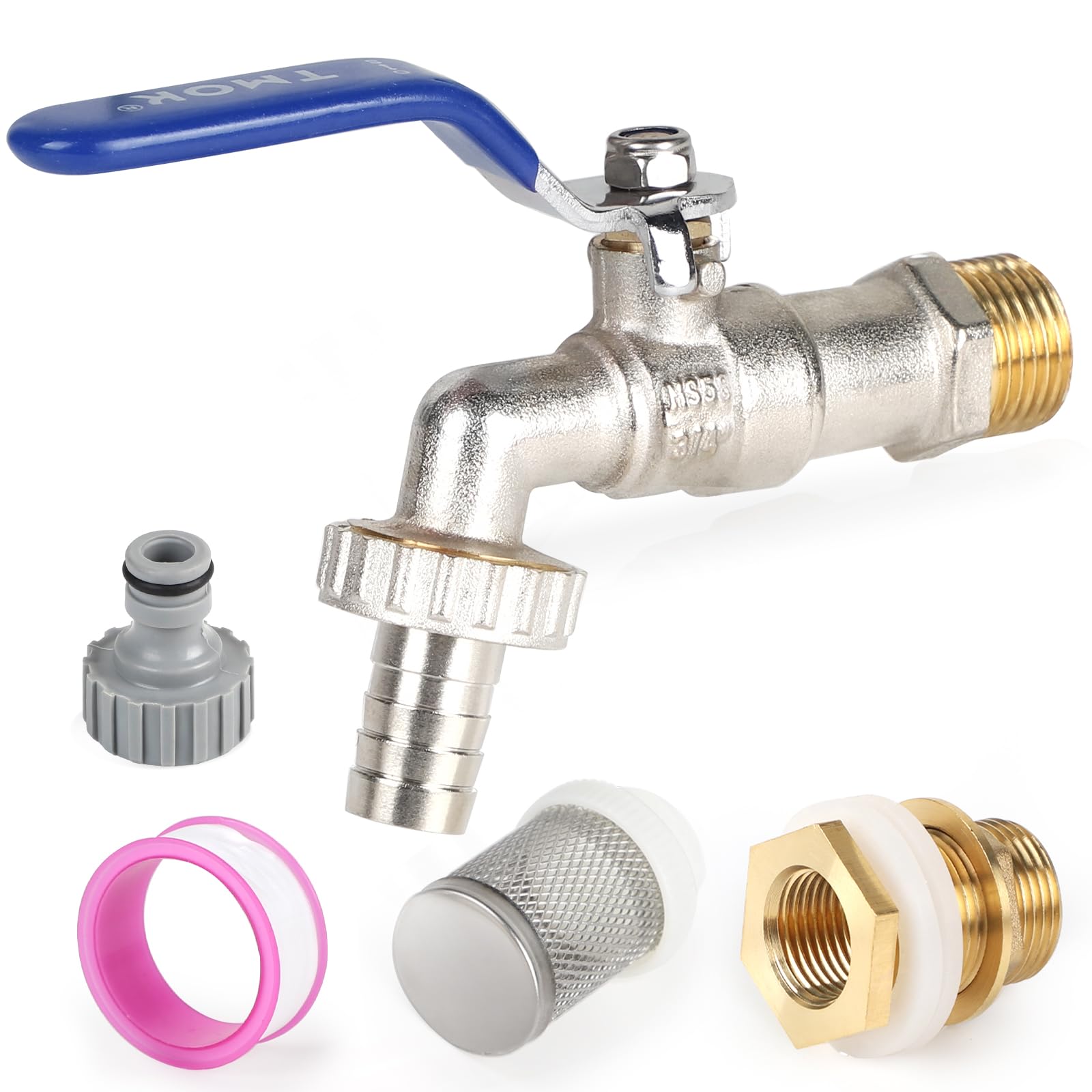 ADATTATORE TUBO FLESSIBILE IBC con rubinetto a sfera serbatoio acqua barile di pioggia scarico