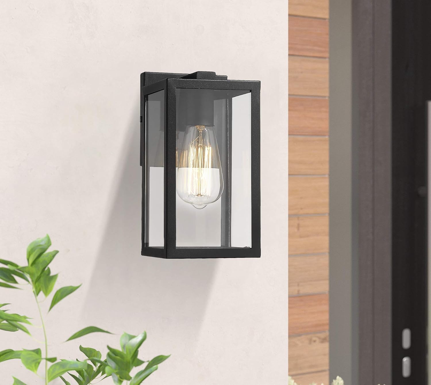 Buy Bestshared Exterior Wall Light Outdoor Wall Mount Lighting 1 Light Outdoor Wall Sconce Wall Lantern Fixture Black 2 Pack Online In Indonesia B07ycl15yz