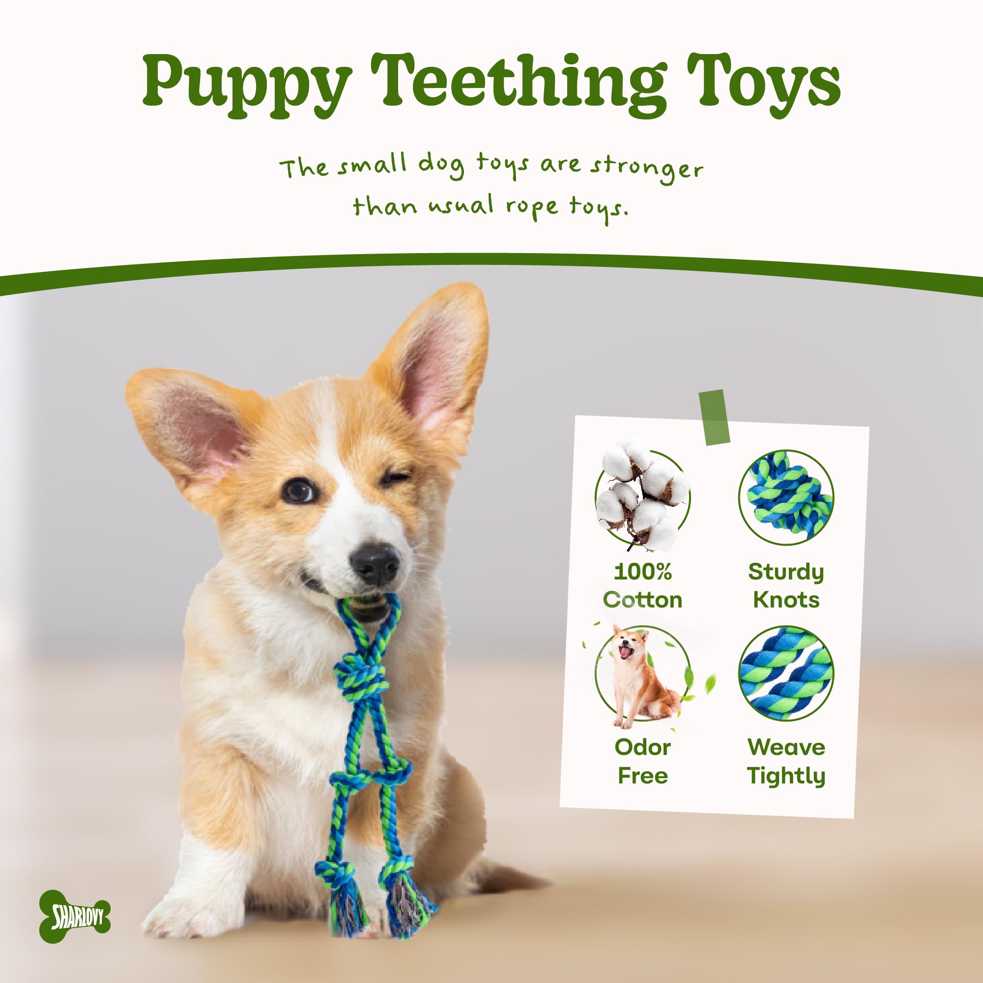 SHARLOVY 2 Pack Puppy Teething Toys - Image 2