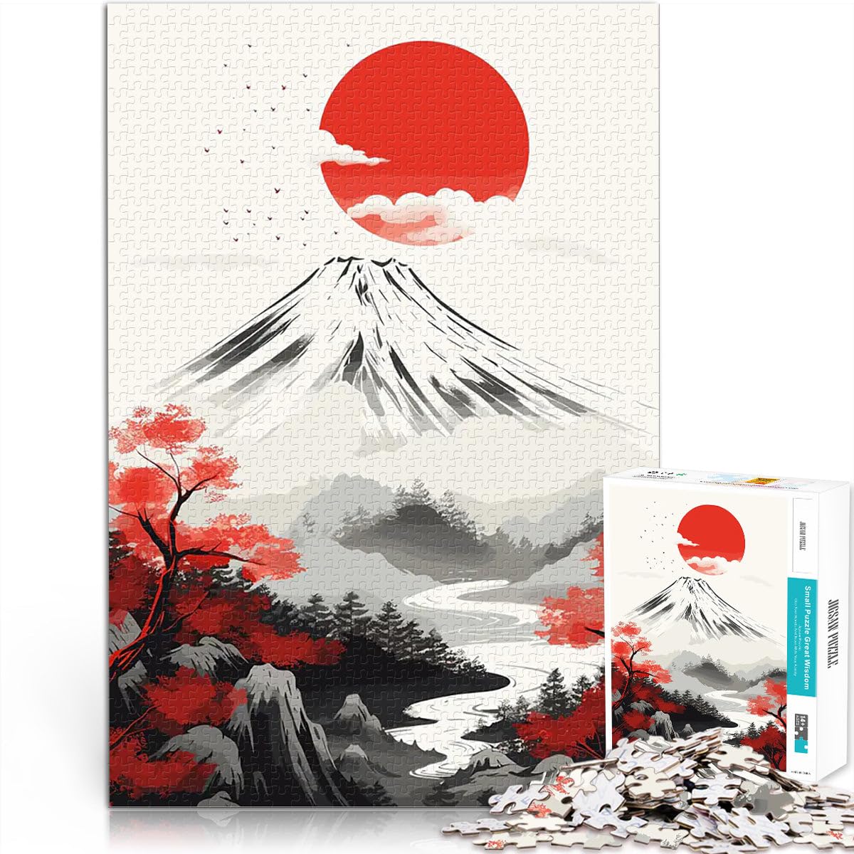 1000 Pieces Puzzles for Adults Japanese Painting Geschenke zum Suchbegriff: "Herausfordernde Spiele" Eltern-Kind-Interaktion52x38cm