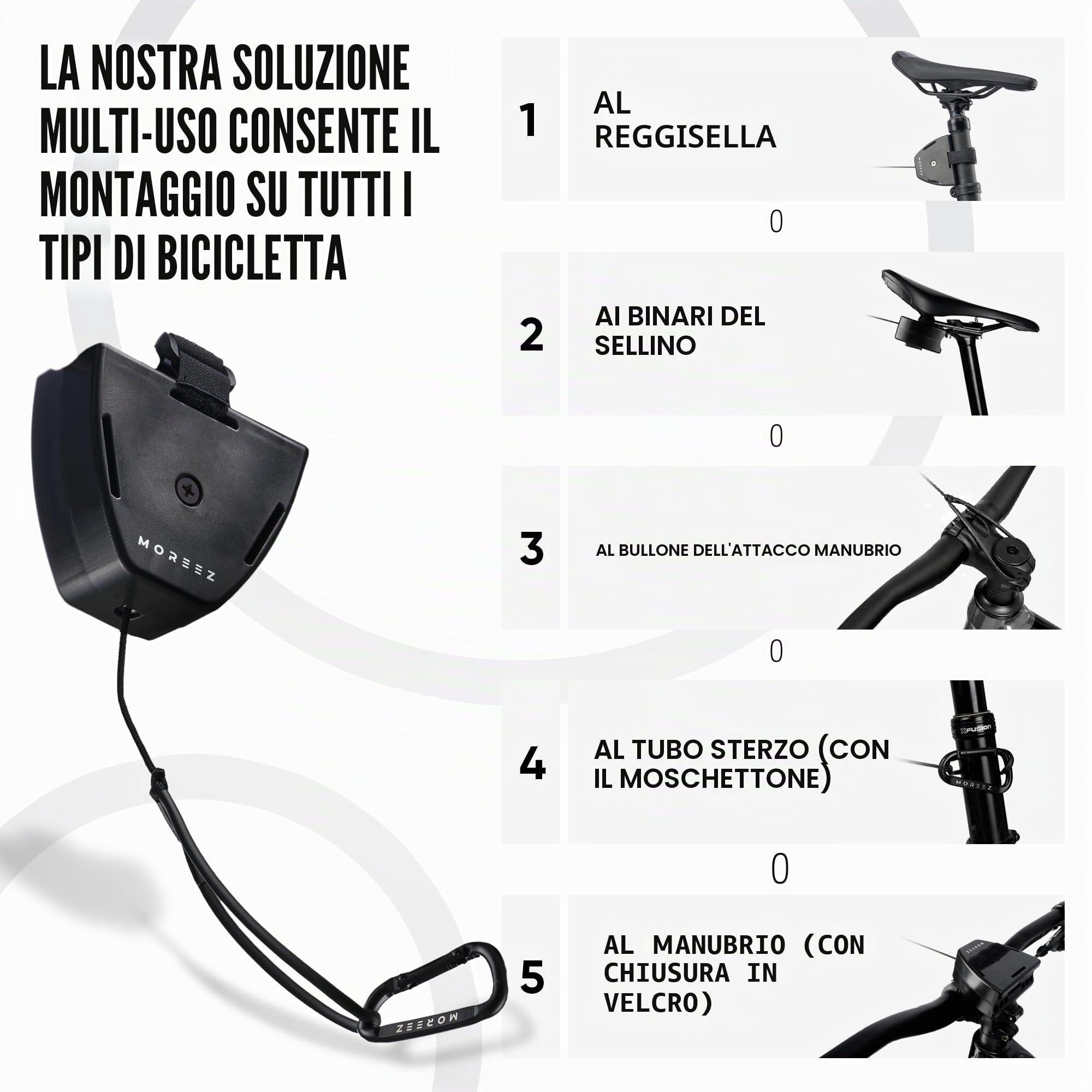 MOREEZ Cavo di traino per bicicletta 110 kg E-Bike