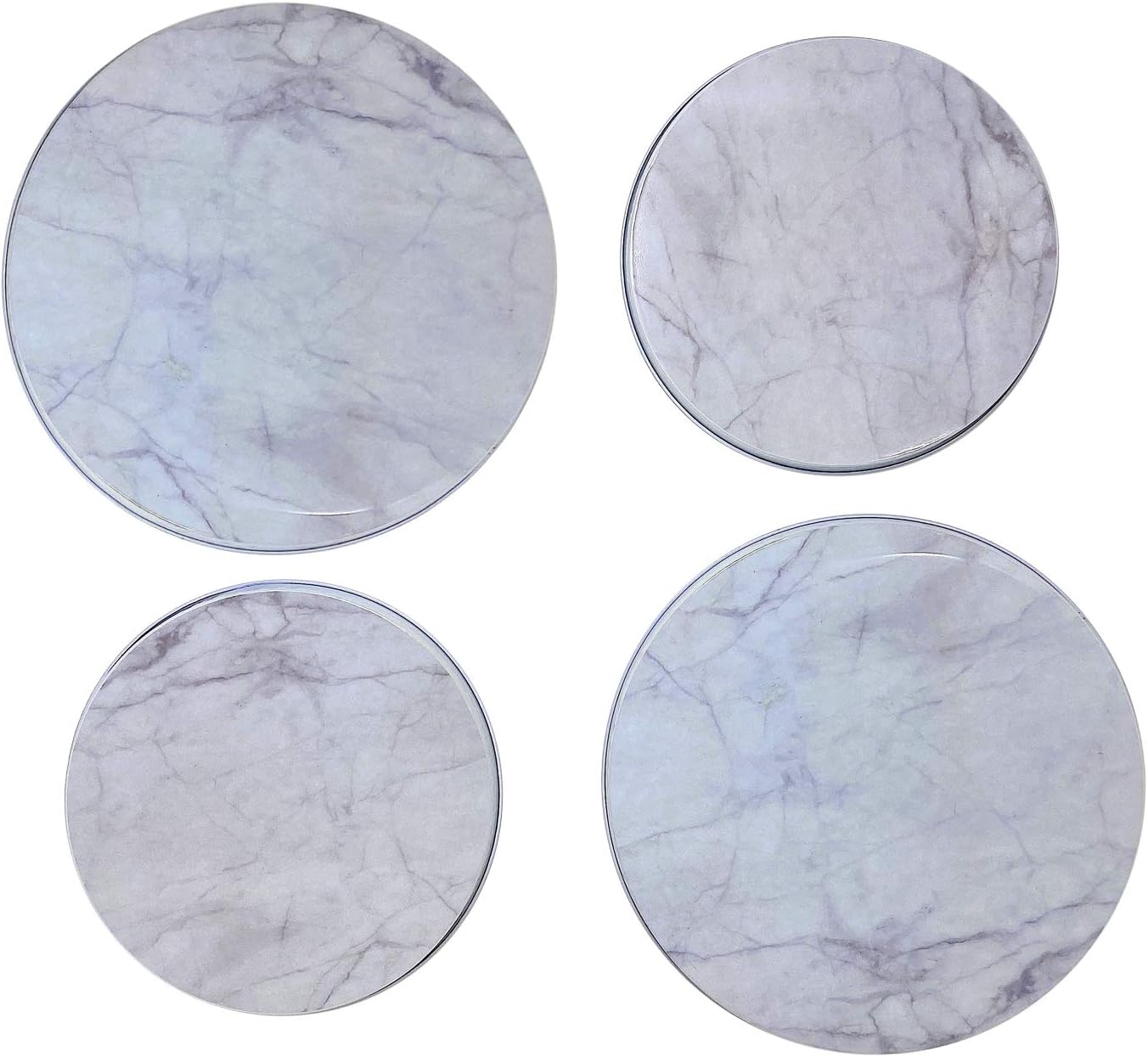 Electric Stove Burner Range Covers Decorative Set of 4 (Marble White)