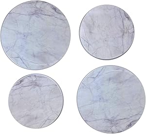 Electric Stove Burner Range Covers Decorative Set of 4 (Marble White)