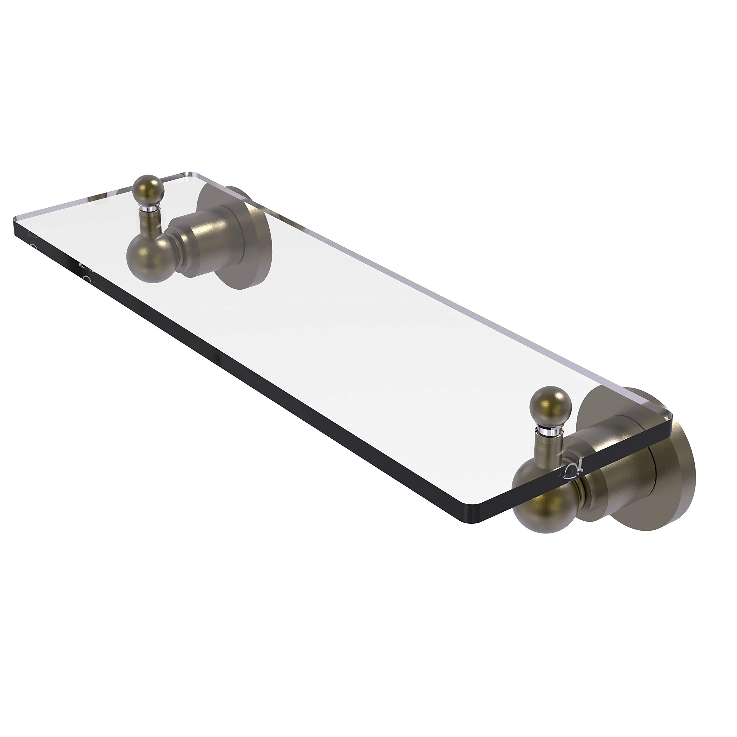 Allied BrassAP-1/16 Astor Place 16 inch Vanity Beveled Edges Glass Shelf, Antique Brass