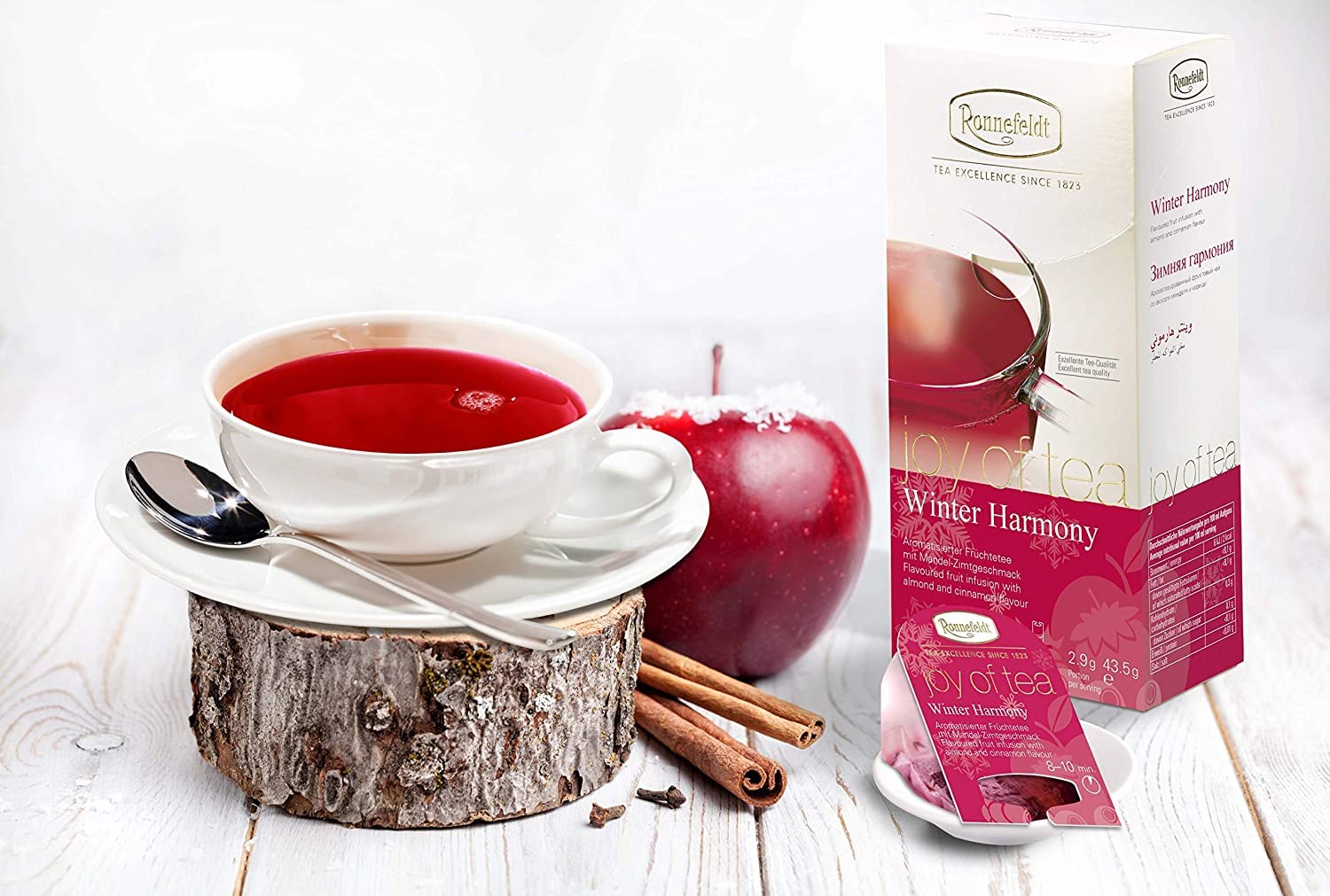 Ronnefeldt Winter Harmony 'joy of tea' - herbata owocowa migdałowo-cynamon, 15 torebek herbaty, 43,5 g, ilość: 6 sztuk