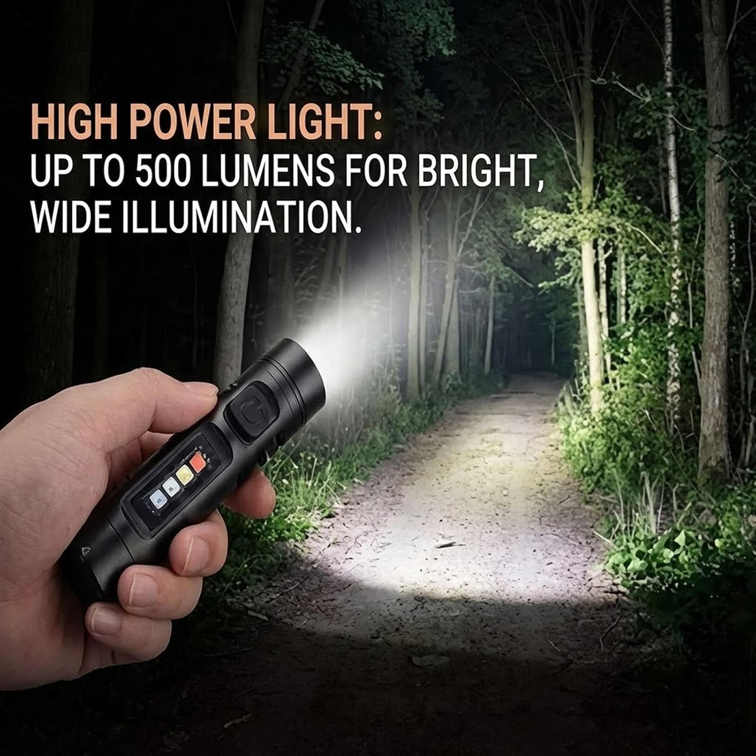 Pocket Rechargeable EDC Flashlight, Mini Keychain Light with Fire Starter, Magnetic Base Lamp for Camping Hiking (Black Ignition Version)