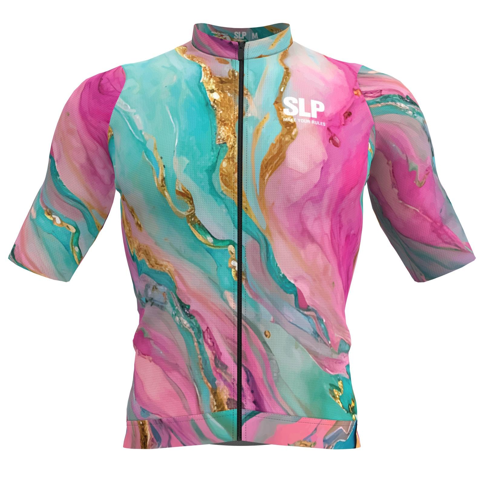 Maglia Manica Corta Estiva da Ciclismo Modello Fantasy, Leggera, Altamente Traspirante con 3 Tasche Posteriori, Rapid Dry e Taglio Manica al Vivo - Unisex