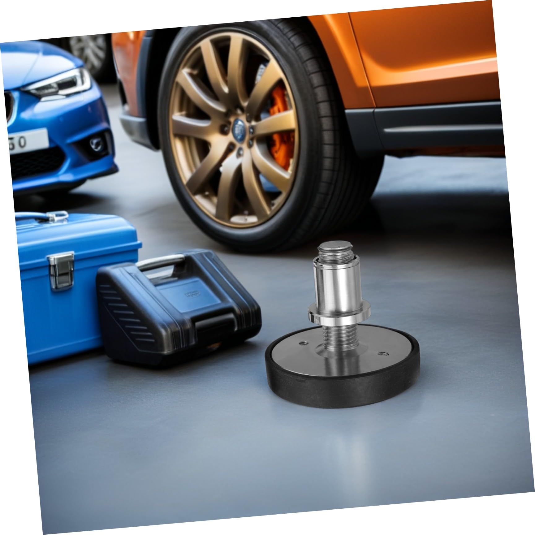 STOBAZA Coussins Rehausseurs en Caoutchouc pour Pieds de Levage de Voiture, Structure Stable en Métal, Résistance à l'usure, pour Entretien Automobile Professionnel