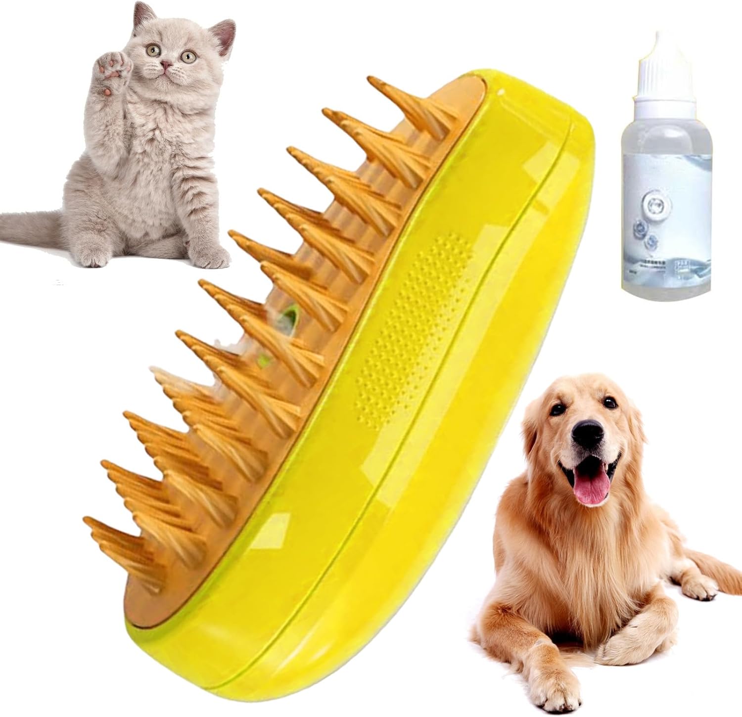 Steamy Dog Brush Spray Cat Brush for Shedding 3 In1 Dog Steamer