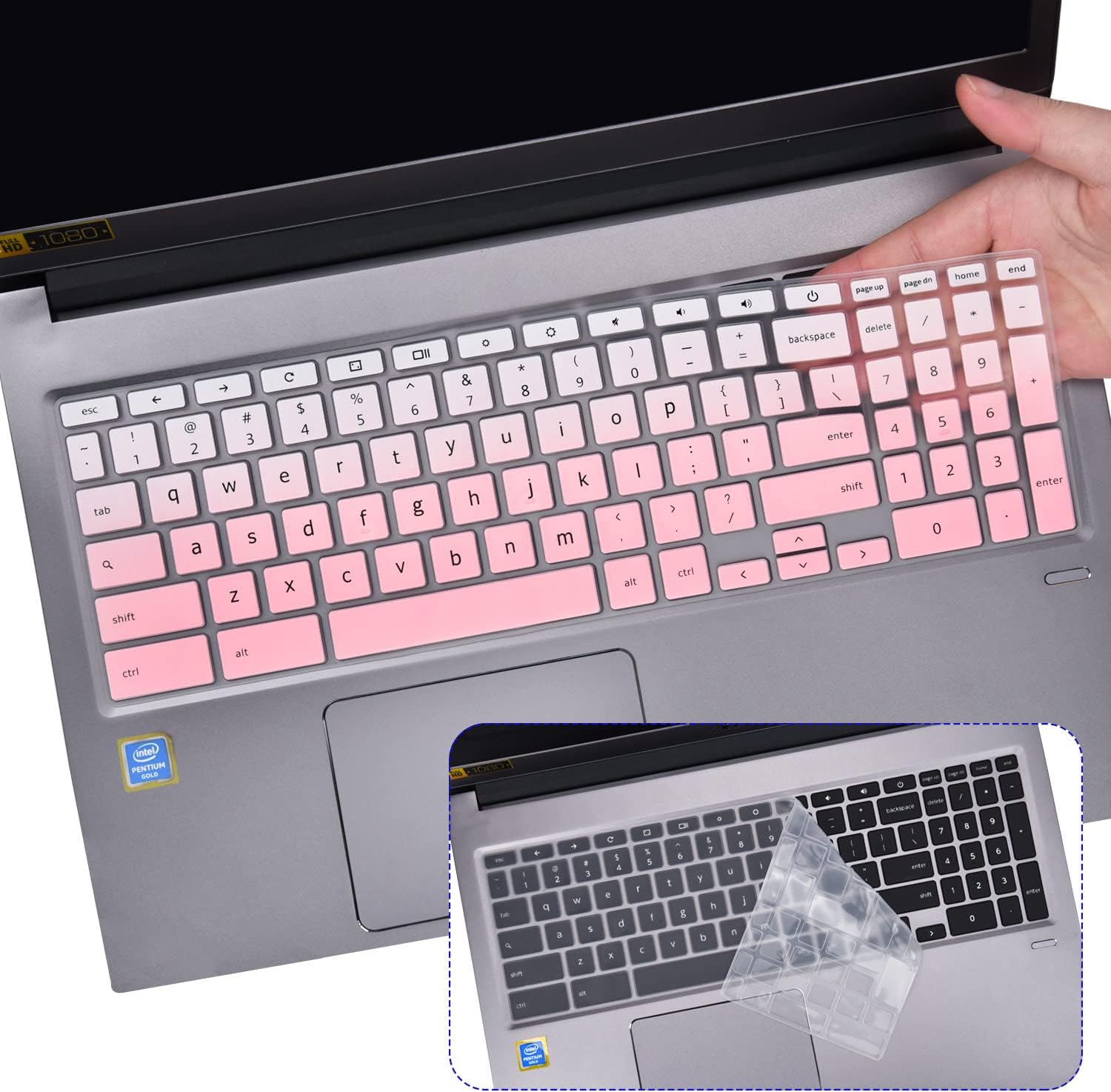 2PCS Keyboard Cover for 15.6" Acer Chromebook 315 CB315 715 CB715 with Numeric