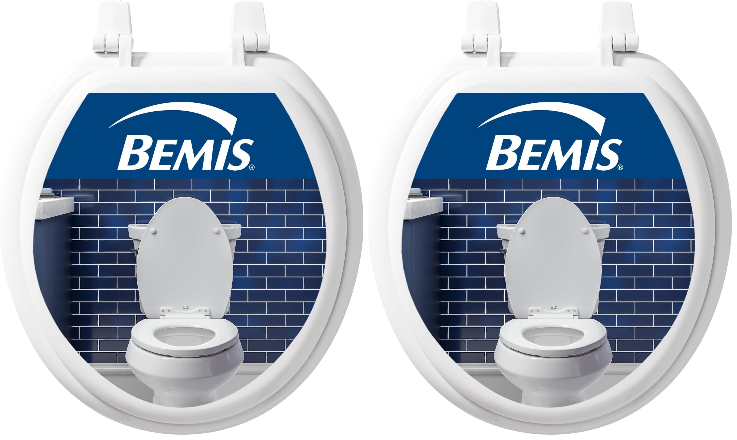 Bemis 400TTA Economy Durable Wood Toilet Seat, Made in USA, Round, White (Pack of 2)