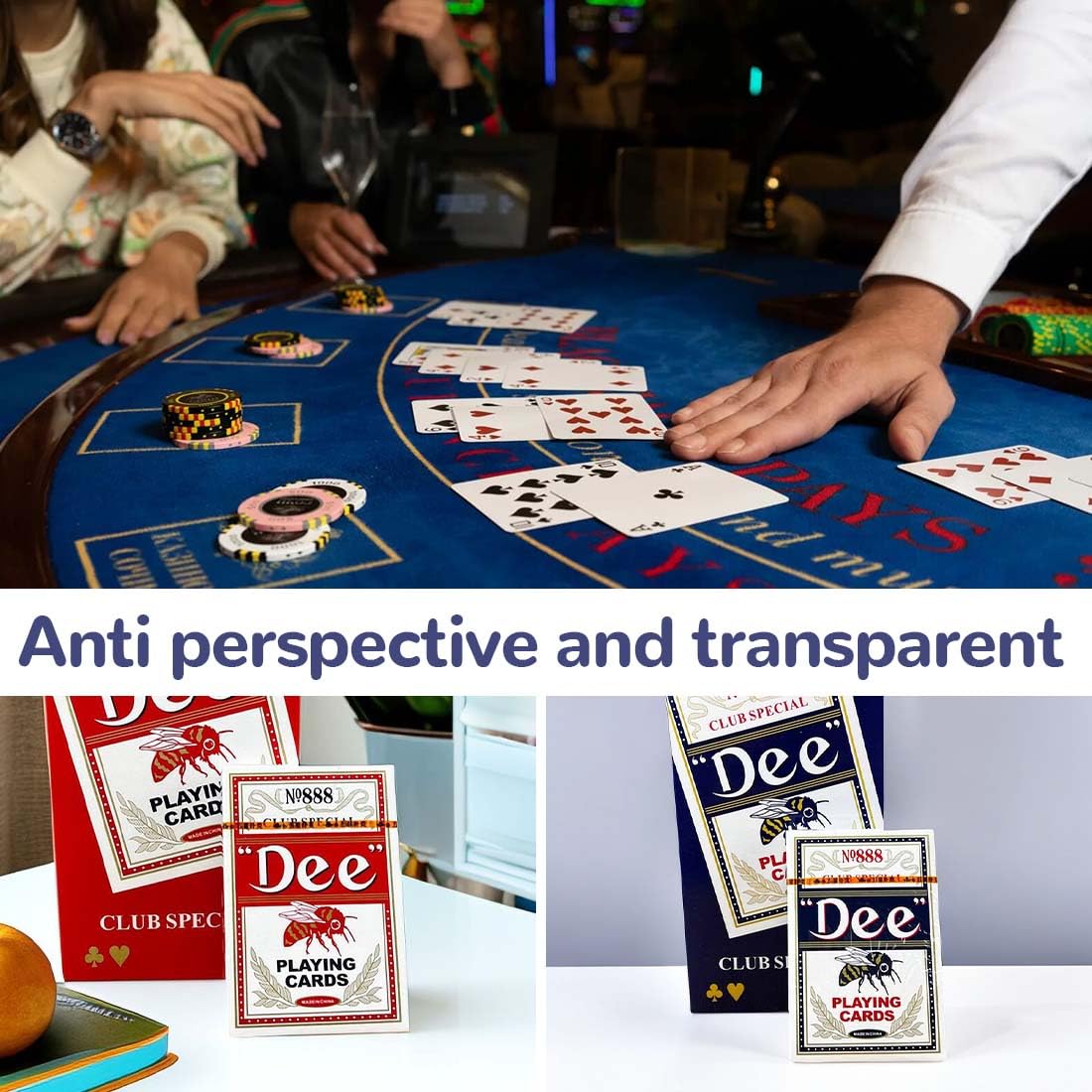 2 Mazzi Carte Da Poker Impermeabili - Nero E Oro Plastica Premium