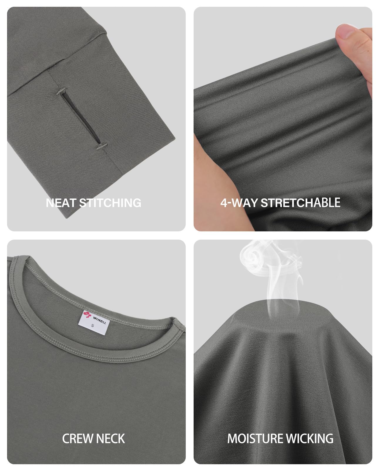 WIHOLL Long Johns Thermal Underwear for Women Fleece Lined Base Layer Pajama Set Winter Clothing