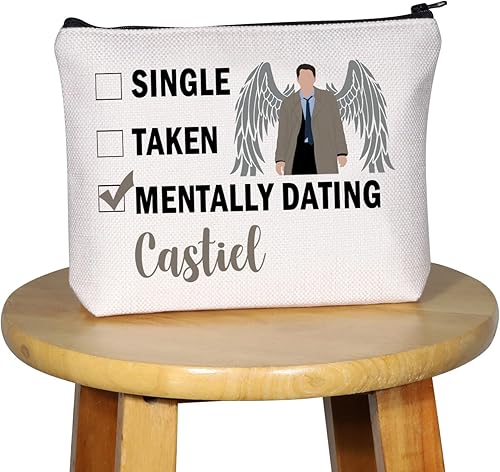 Miniatura 7 de G2TUP Regalo inspirado en Castiel para citas mentales, bolsa de maquillaje de Castiel, bolsa de cosméticos para fanáticos de Castiel, mercancía del