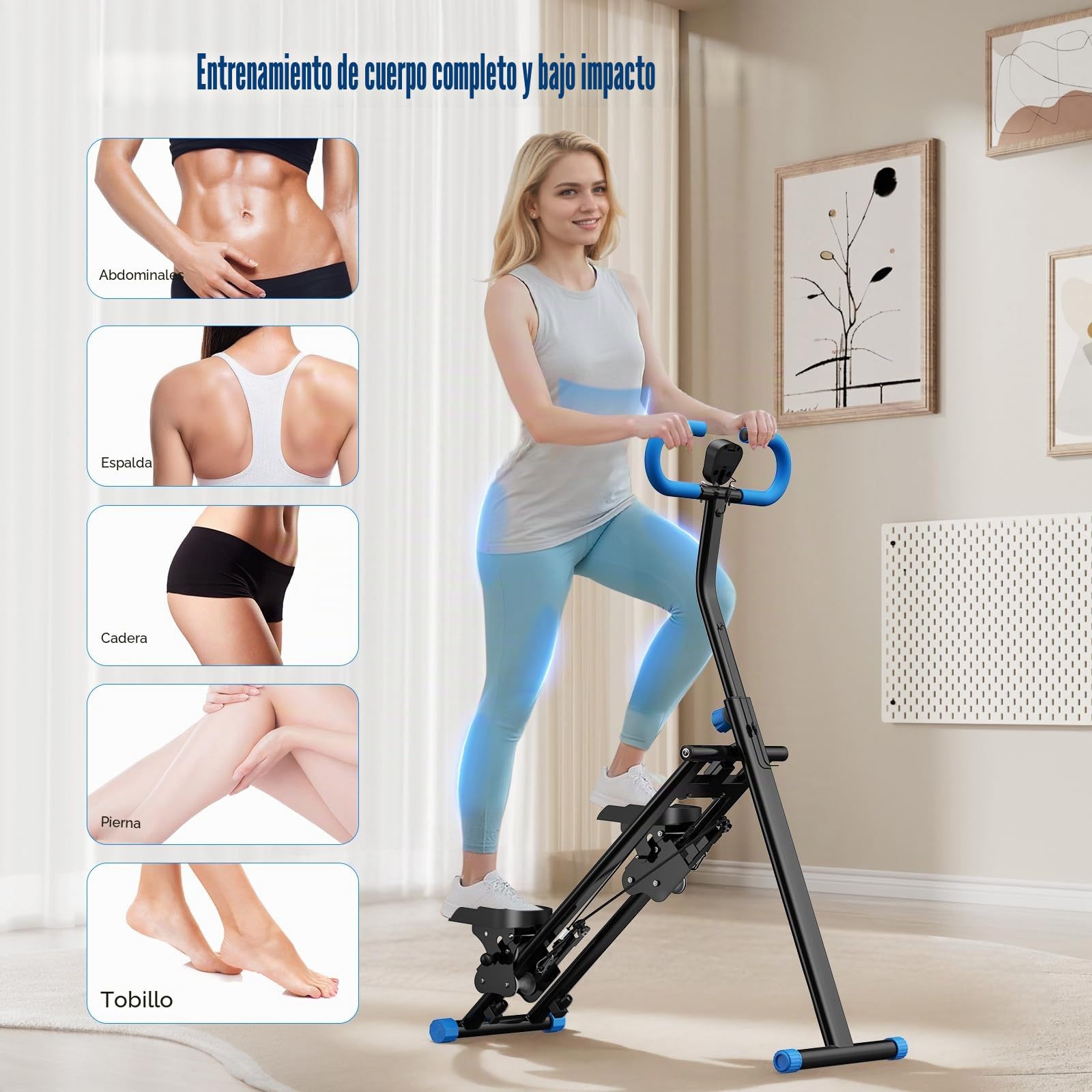Stepper 2025 para ejercicios de gimnasio en casa, máquina de escalada vertical con resistencia ajustable de 3 niveles, entrenamiento cruzado con pantalla LCD, pedal portátil plegable, manillar