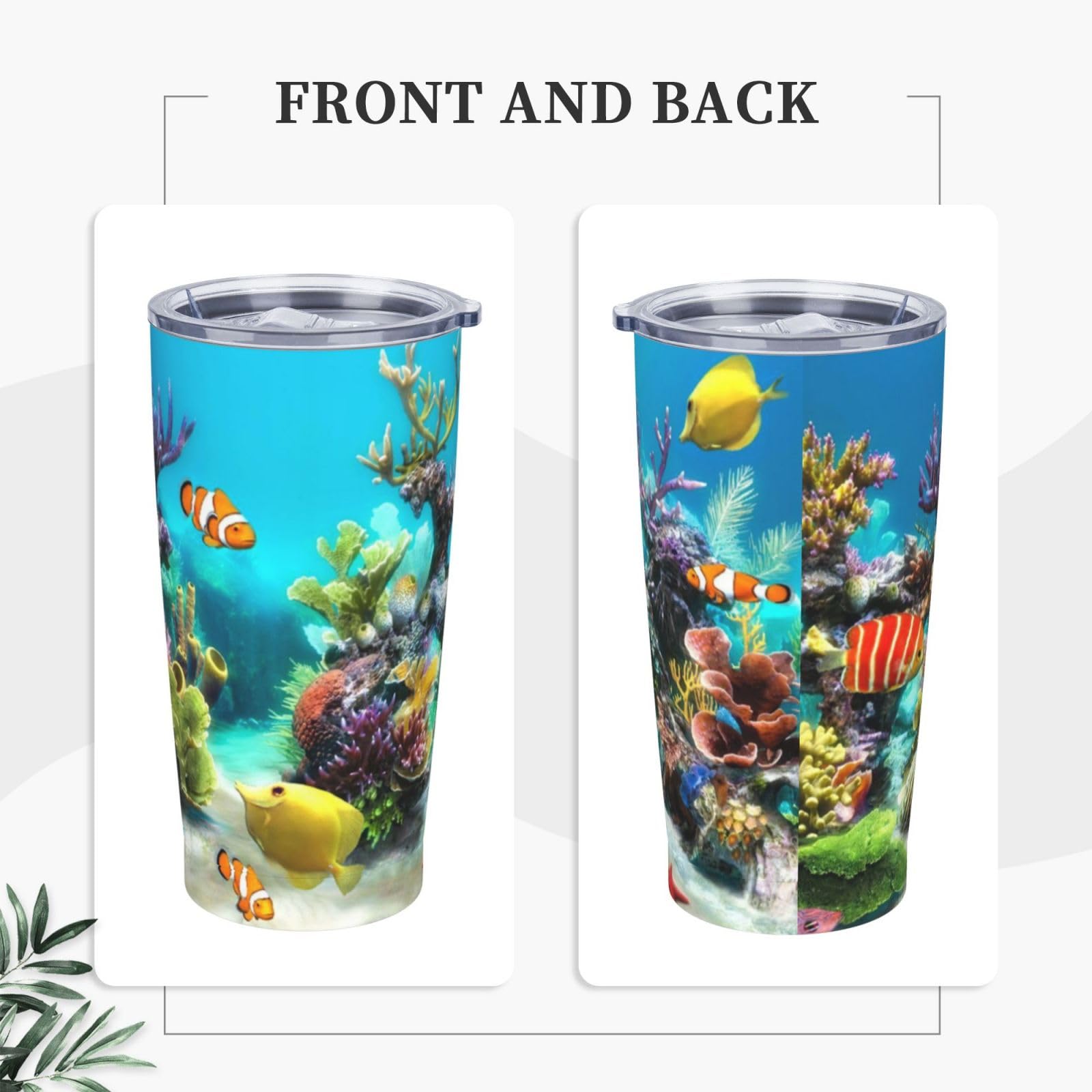 Tazza termica portatile della tazza dell'automobile della tazza dell'acciaio inossidabile stampata del pesce tropicale