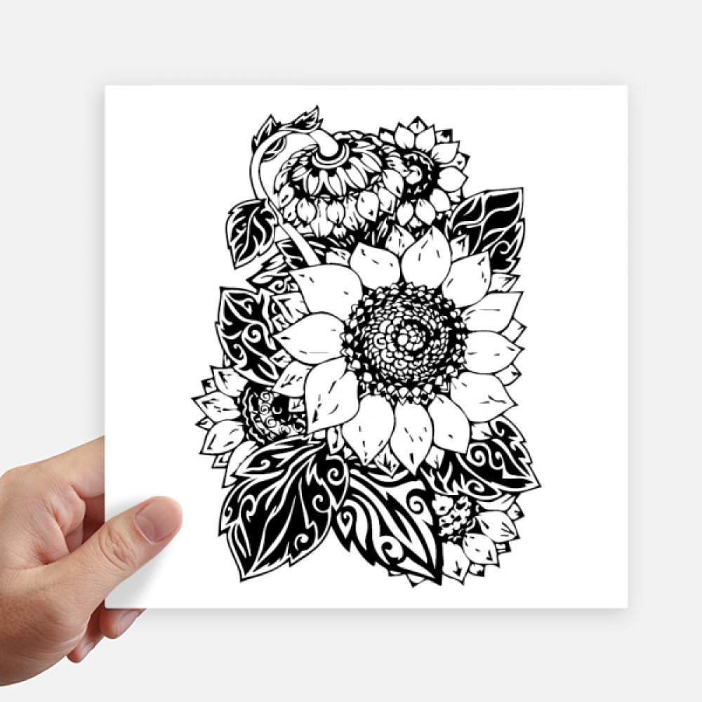 Pegatinas cuadradas de girasol DIYthinker para pared, maleta y moto, 20x20 cm, 4 piezas