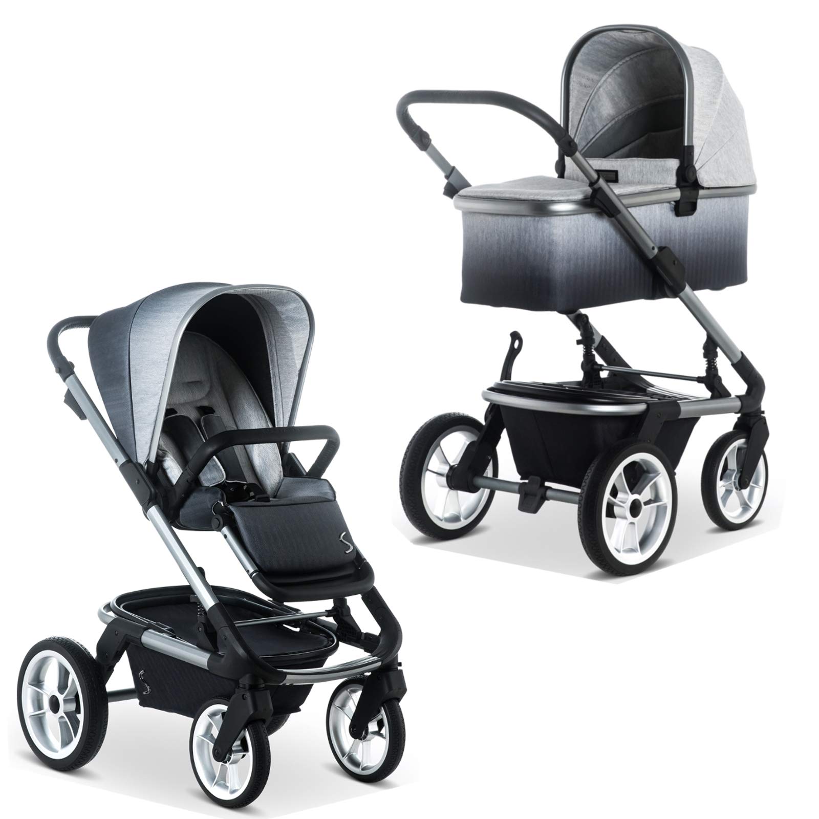 SOLITAIRE Premium Kombi-Kinderwagen mit Sportwagenaufsatz & Babywanne Degradee | 63770200-888 + 63770201-888