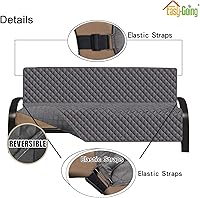 Vista 3 de Easy-Going Funda para sofá futón, reversible, sin brazos, resistente al agua para mascotas y niños (gris/gris)