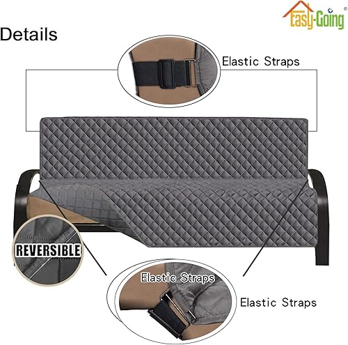 Miniatura 3 de Easy-Going - Funda reversible para sofá o futón, con correas elásticas ideal para proteger los muebles de mascotas, niños, perros, gatos, resistente