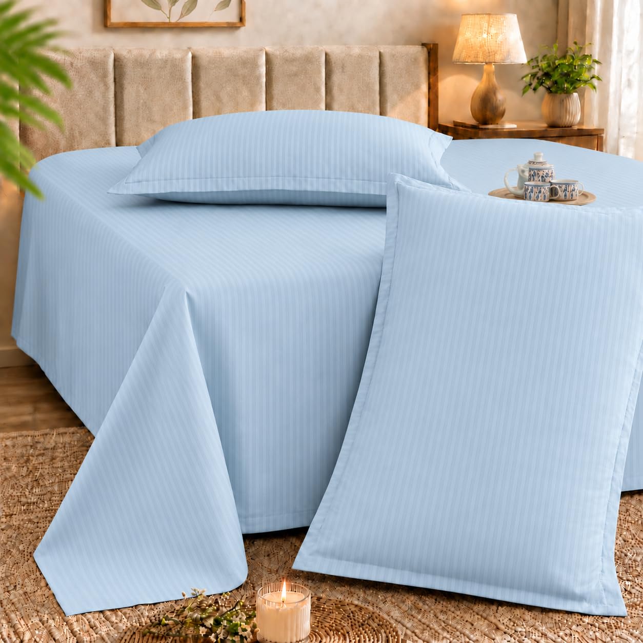 Cortina Cloud Cotton King Bed Sheet Set - Pink -9