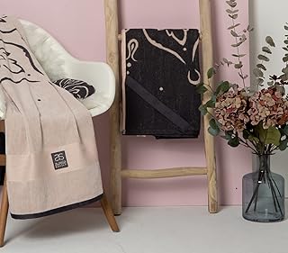 Generisch Luxus Beach Towel Strand- u. Saunahandtücher 180x75 / 140x70cm, kuschelweiches Velours,100% Bio-Baumwolle, nachhaltig: GOTS Zertifiziert, Anti-Rutschbänder, Light rosé/dunkelgrau