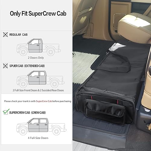Miniatura 2 de samdew Bolsa de Almacenamiento Debajo del Asiento Compatible con Cabina SuperCrew, Organizador de Camión Debajo del Asiento con 4 Divisores