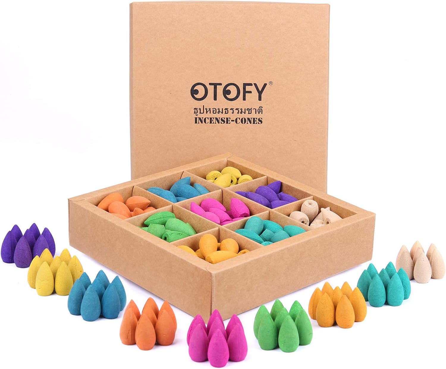 OTOFY Backflow Incense Cones 180 Pcs of 100 Natural