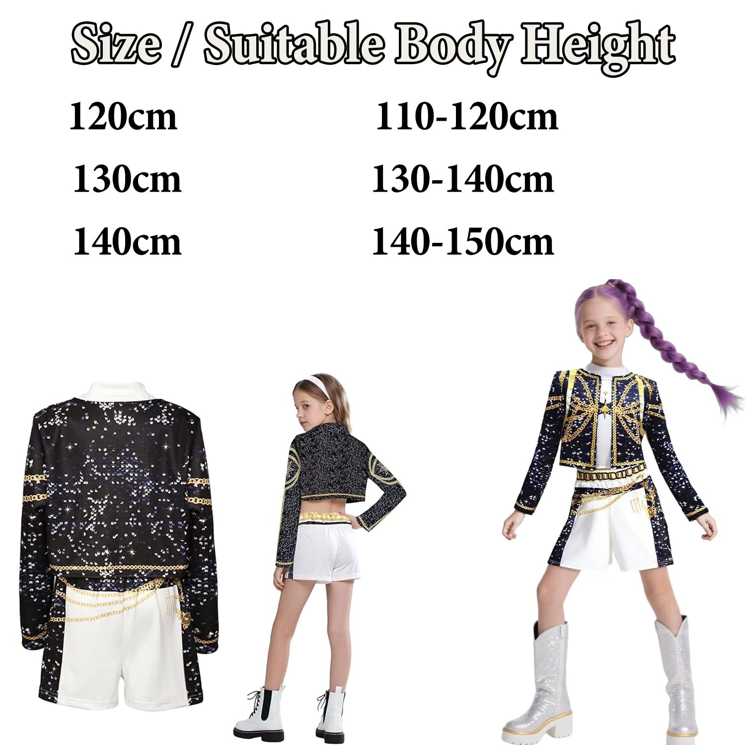 K.p0p De.m0n Hun.ters Costume, Cosplay Anime per Bambini, Gioco di Ruolo, Outfit per Performance a Festa, Regalo per i Fan di Anime