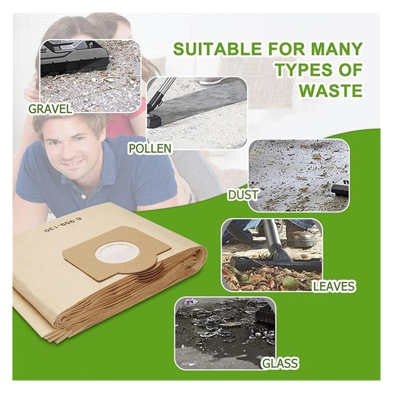 Sacs À Poussière Sous Vide Compatibles Avec Karcher WD3 MV3 SE4001 SE4002