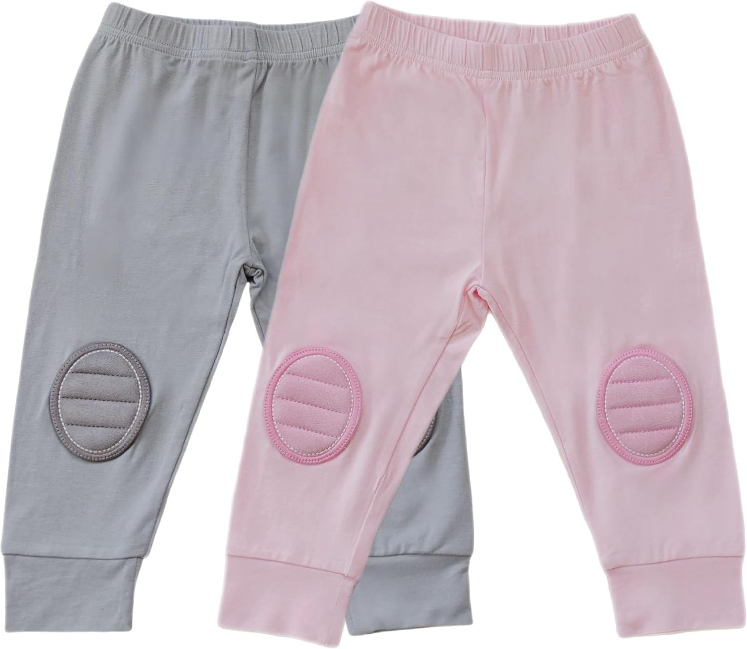 2-Pack Baby Bottoms with Knee Reinforcement - Soft Viscose Gentle on Skin, Moisture Wicking Crawling Baby Essentials