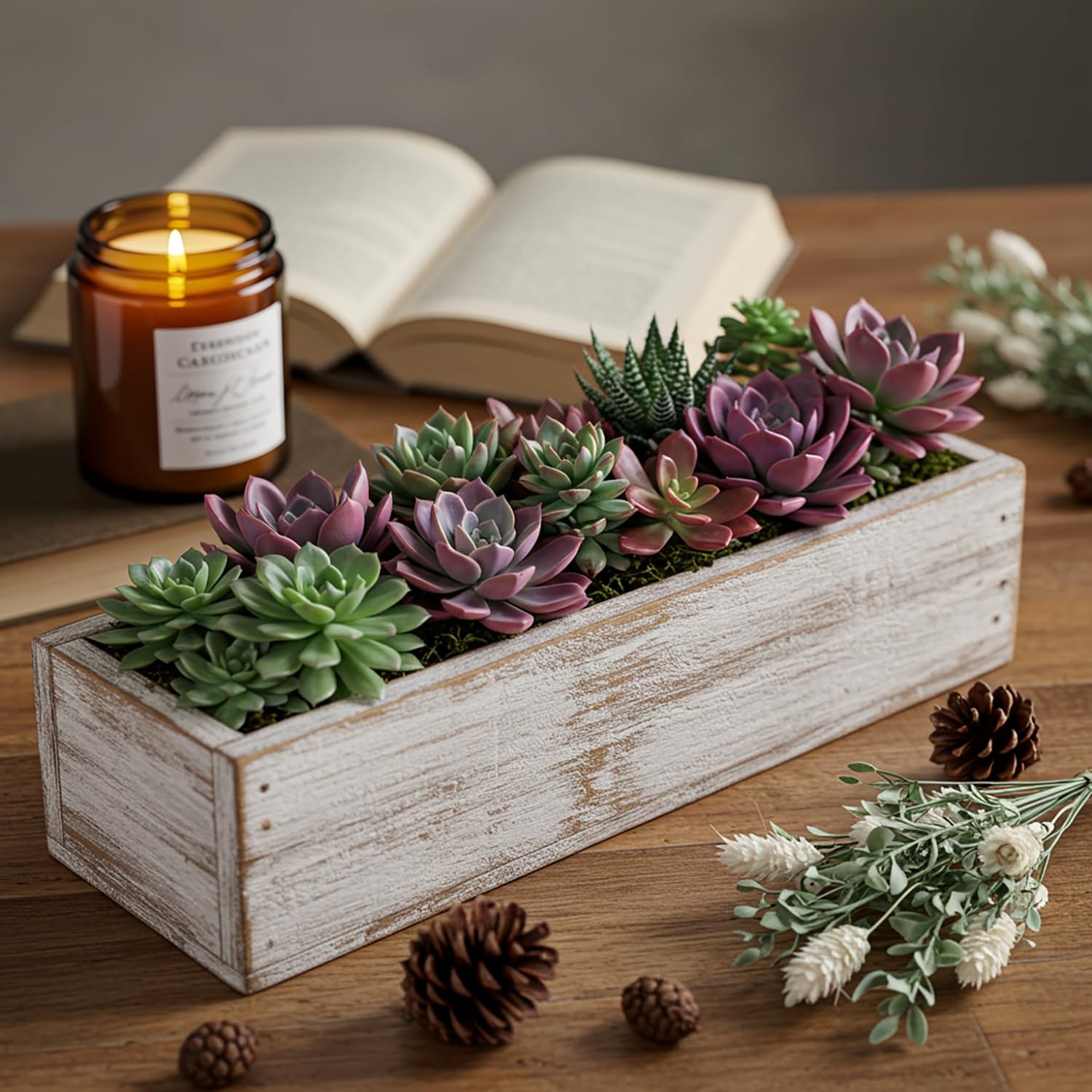 Snapklik.com : Dandat 4 Set Wood Boxes For Centerpieces 12x4 Inch ...
