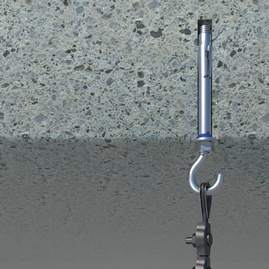 Index Fixing Systems ACHG10C [CH-GA] Verankerung für hohe Lasten, Haken 60 Ø10, grau, M8 x 60 mm, Durchmesser 10 mm, 100 Stück