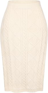 Women's Knit Pencil Skirts Elastic High Waist Stretchy Casual Bodycon Sw...
