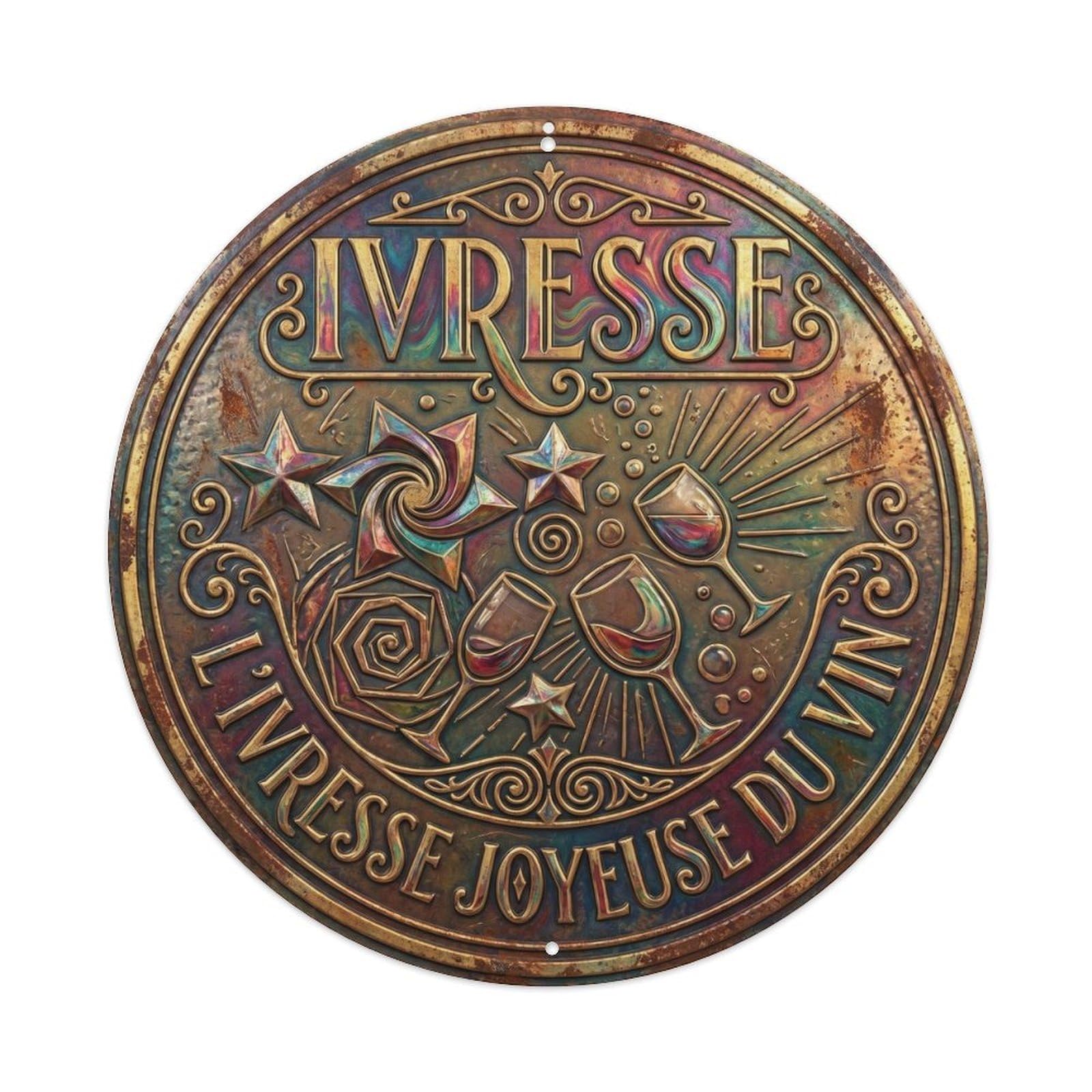 Intoxication Humorous Bistro Intoxication Vintage Metal Tin Sign Plaque Wall Decor for Cafe, Club Bar, Office, Garden Metal Poster 8x8Inch
