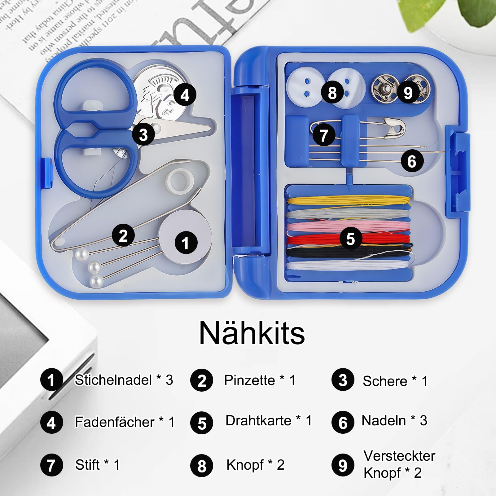 Acquista Kit da cucito portatile da 128 pezzi Set da cucito professionale di emergenza per viaggi a casa in Italia a partire da 9.46