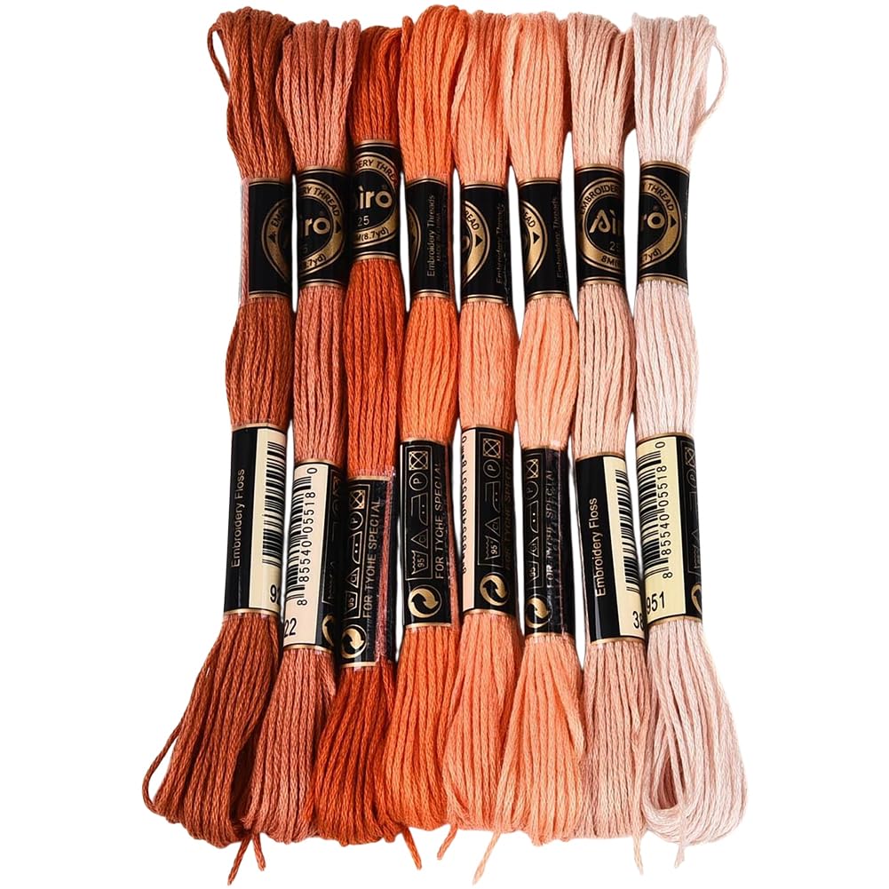 8 Skeins 70 Yards 6 Ply Variegated Cross Stitch Floss Gradient Friendship Bracelet String Colorful Polyester Embroidery Threads Yarn Bulk for Sewing Making Jewelry Needlecraft Knitting DIY