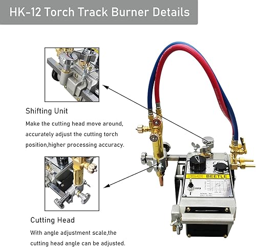 Miniatura 4 de INTSUPERMAI HK12 Máquina de corte de gas de antorcha de pista Máquina de corte de llama de línea recta Máquina de corte de metal biselado de 6 pies