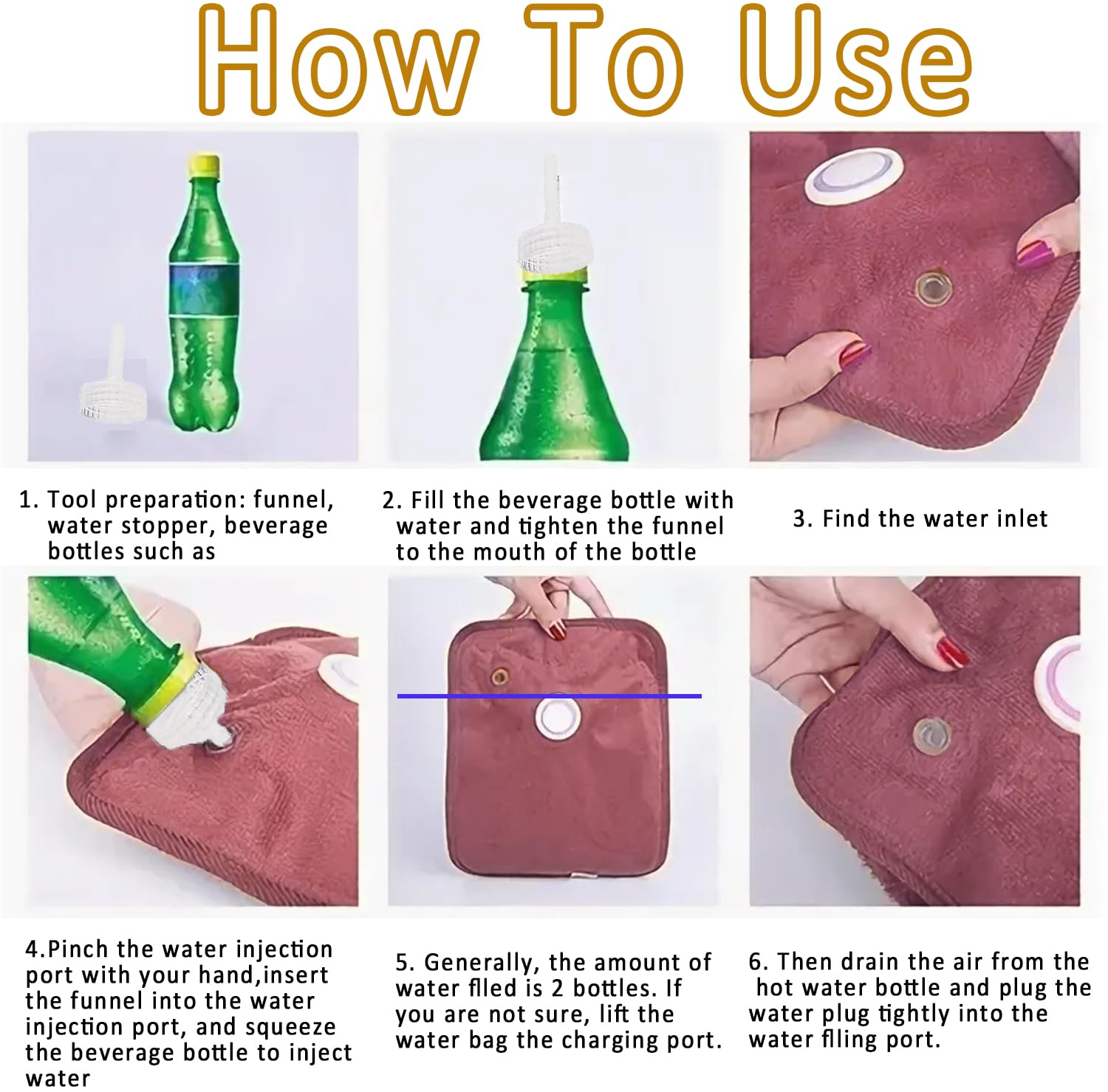 Bolsa de Agua Caliente Eléctrica,Bolsa De Agua Caliente Con Funda,Saco Calienta Camas Portátil,Recargable Portátil,A Prueba De Fugas,Mantiene El Calor Durante Mucho Tiempo (Rosa)
