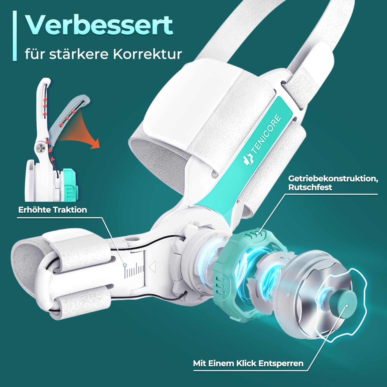 Hallux Valgus Korrektur Einstellbarer Knopf Hallux Valgus Schiene Ballenzeh Mann Frau Zehen Begradigen Links Rechts Fuß Aktualisierte Fassung 2 Stück