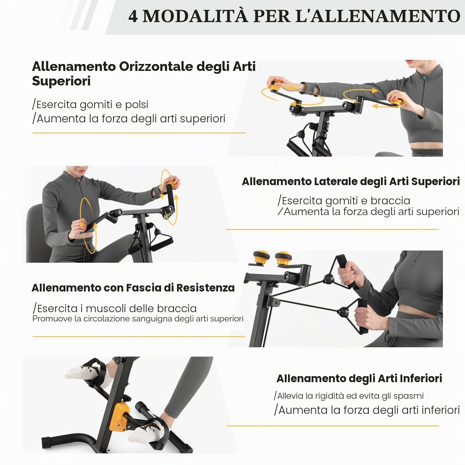 KOMFOTTEU Cyclette da Casa Regolabile in Altezza e Resistenza, Antiscivolo | Pedaliera per Anziani e Riabilitazione per Braccia e Gambe, Cyclette da Allenamento