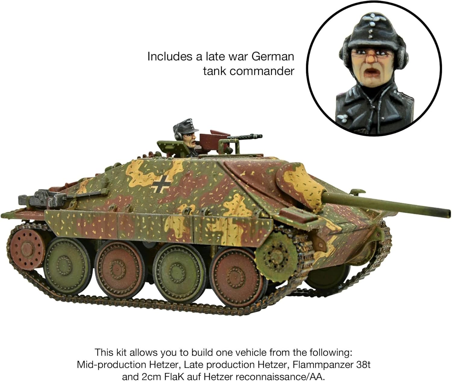 Jagdpanzer 38(t) Hetzer - 1:56 / 28mm Plastic Scale Model Tank for Bolt Action Highly Detailed World War 2 Miniatures for Table-top Wargaming by Warlord Games