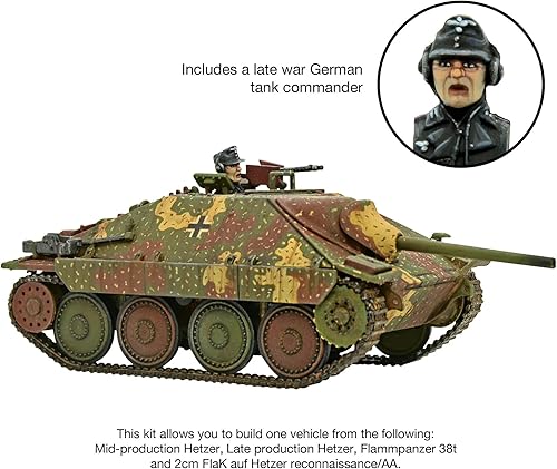 Miniatura 2 de Bolt Action Jagdpanzer 38 (t) Hetzer Tank 156 WWII Militar Wargaming Kit de modelo de plástico