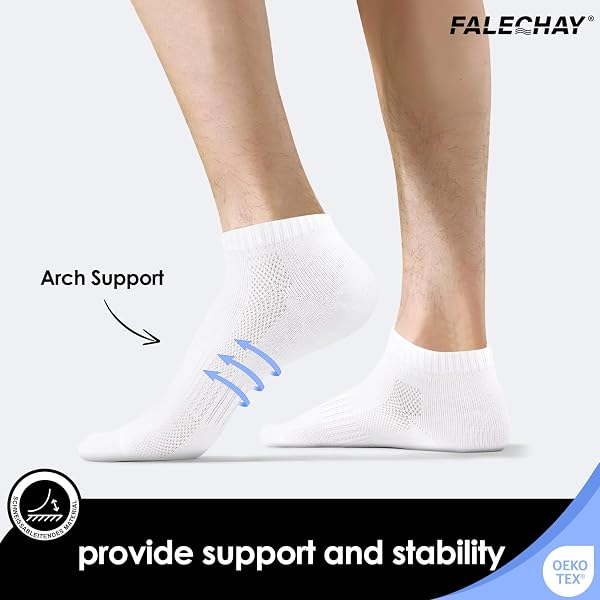 Falechay 10 Paires Chaussette Hommes Socquettes Femme Coton Chaussettes Basses Sport Courtes Respirantes Unisexe - 4