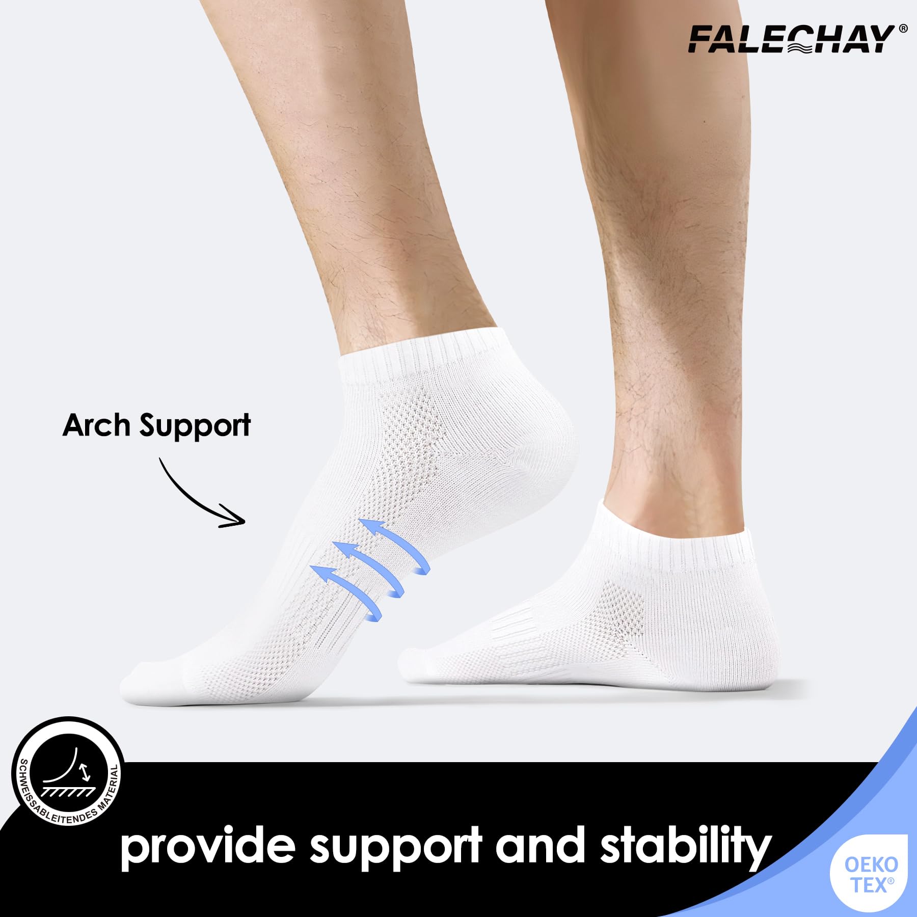 Falechay Calzini Sportive Uomo Donna 10 Paia Corti Calze Cotone Unisex Traspiranti
